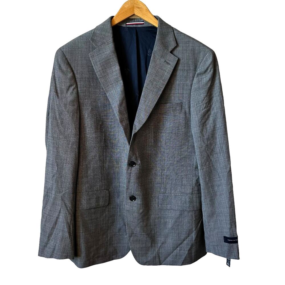 Tommy Hilfiger New Mens Wool Blend Blazer Sport Jacket Houndstooth 40R Corp Core